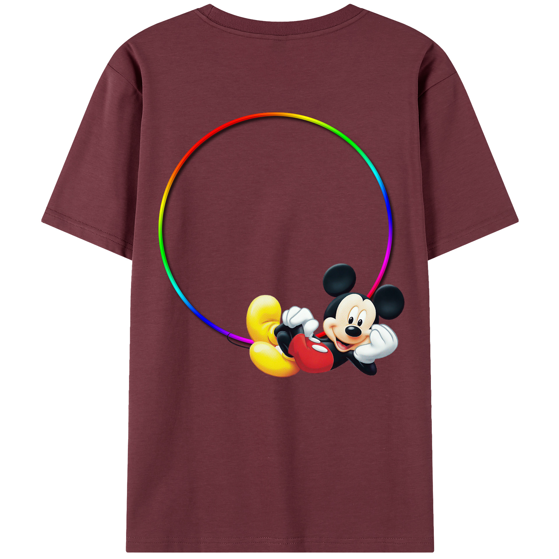 ミッキーマウス Mickey Mouse 綿100％半袖Tシャツ（背面プリント）